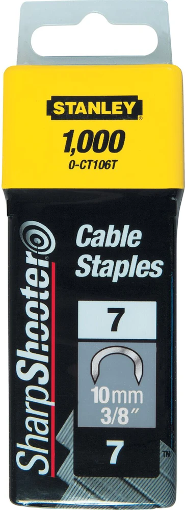 Kabelių kabės Stanley 1-CT106T 10 mm 7 tipo (1000 vnt.)