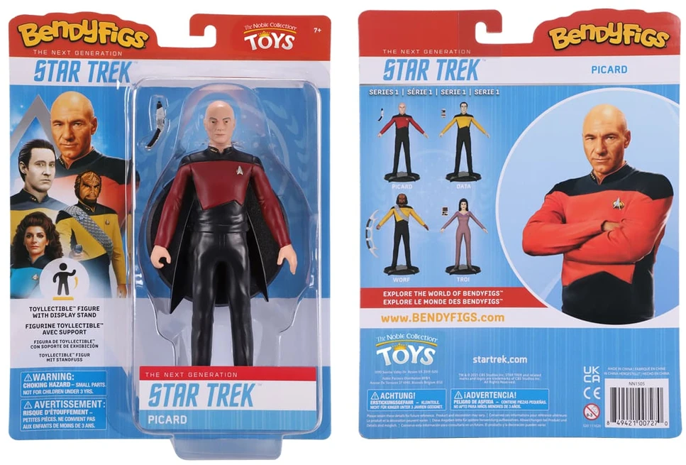 „Žvaigždžių kelias: naujos kartos“ lenkiama figūrėlė „Bendyfigs“ kapitonas Pikardas 19 cm