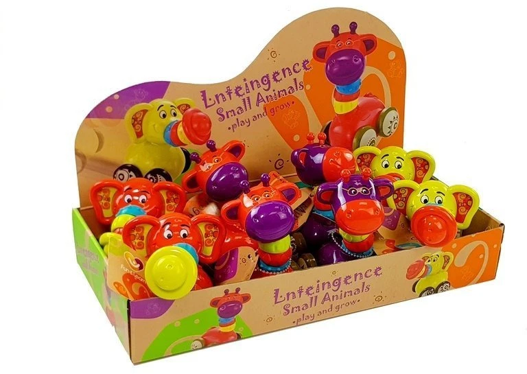 Lean Toys Minkštas žaislas gyvūnas dramblys arba žirafa