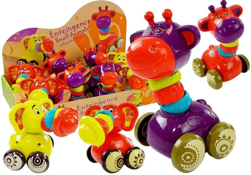 Lean Toys Minkštas žaislas gyvūnas dramblys arba žirafa