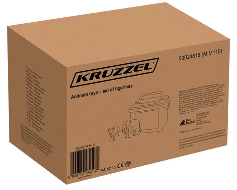 Kruzzel Žaislinių gyvūnų figūrėlių rinkinys kibirėlyje 24816