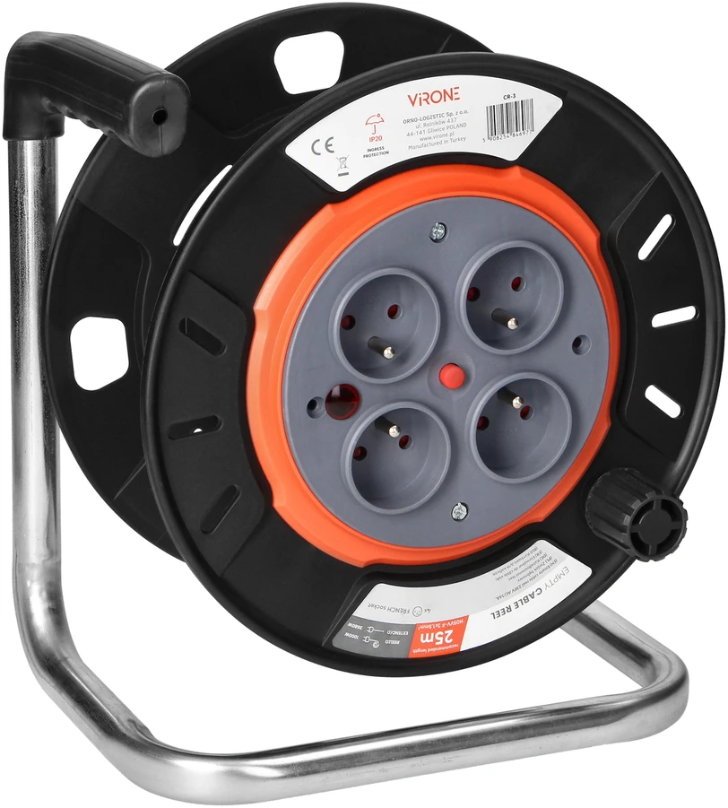 Orno Zwijak Kabelio ritė IP20 4x2P+Z 16A 230V, H05RR-F 3x1.5mm2, 25m
