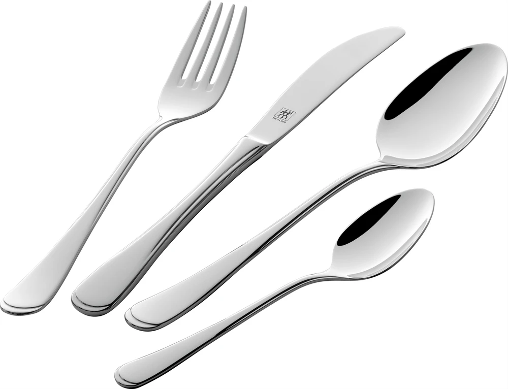Zwilling - Jessica (poliruota) - Sølv/sort - Meniu rinkinys, 24 vnt.