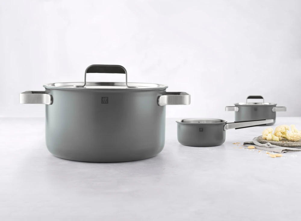 Zwilling - Pure puodų ir keptuvių rinkinys - pilkas - 3 dalių