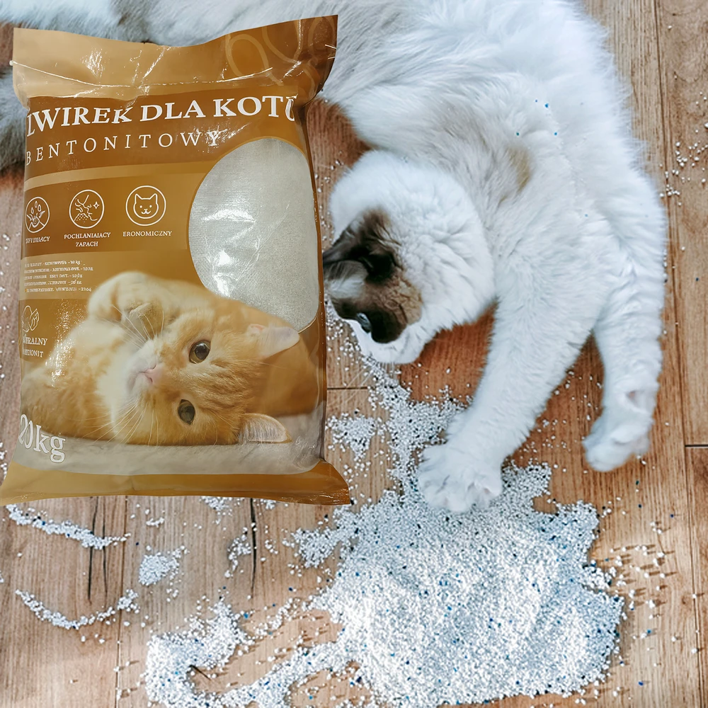 Żwirek Natūralus bentonito kačių kraikas, 20 kg, gumuluojantis, be dulkių, itin gerai sugeriantis