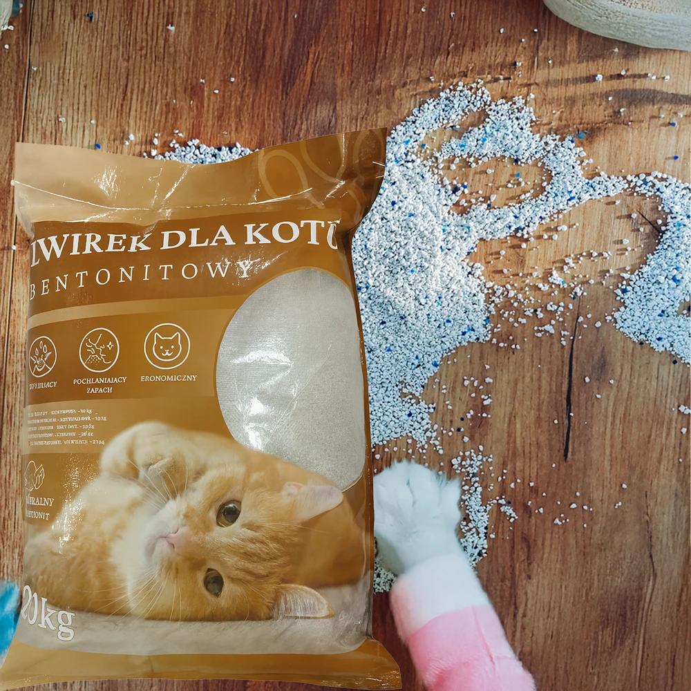 Żwirek Natūralus bentonito kačių kraikas, 20 kg, gumuluojantis, be dulkių, itin gerai sugeriantis