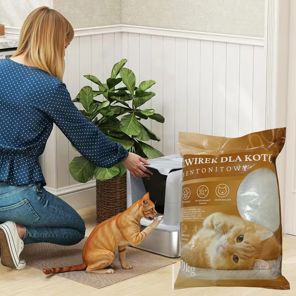Żwirek Natūralus bentonito kačių kraikas, 20 kg, gumuluojantis, be dulkių, itin gerai sugeriantis