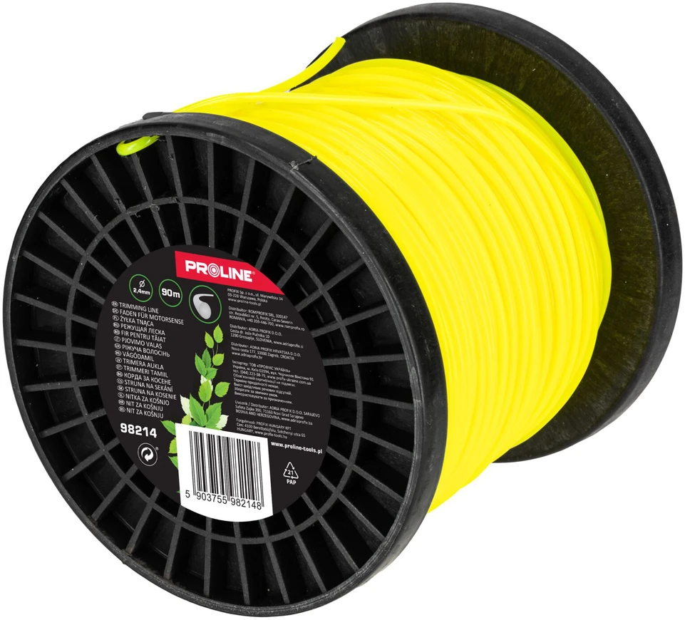 Żyłka Valas Apvali pjovimo linija 2,4 mm x 90 m (ritė), prolinas