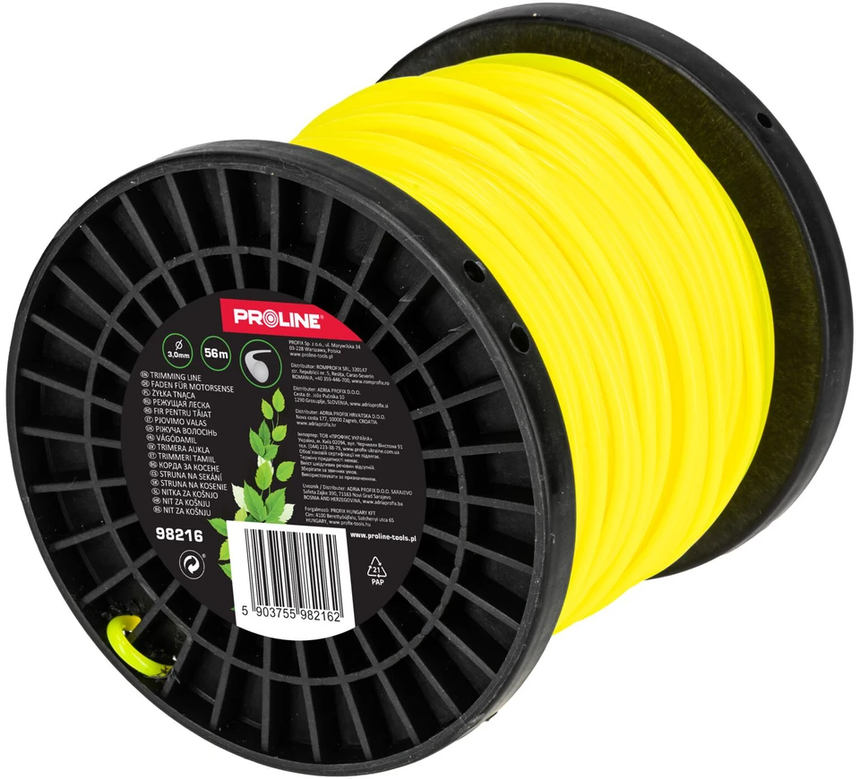 Żyłka Valas Apvali pjovimo linija 3,0 mm x 56 m (ritė), prolinas