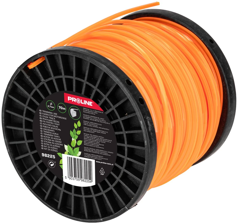 Żyłka Valas Kvadratinė pjovimo linija 2,7 mm x 70 m (ritė), prolinas