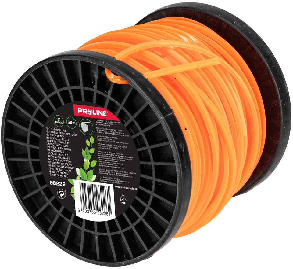Żyłka Valas Kvadratinė pjovimo linija 3,0 mm x 56 m (ritė), prolinas