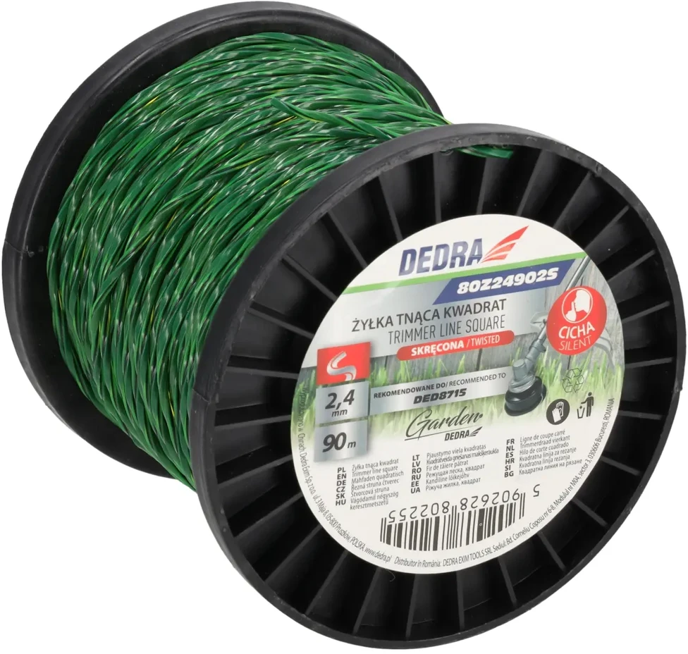 Dedra Valas Kvadratinė susukta pjovimo valas 2,4 mm x 90 m, ritė