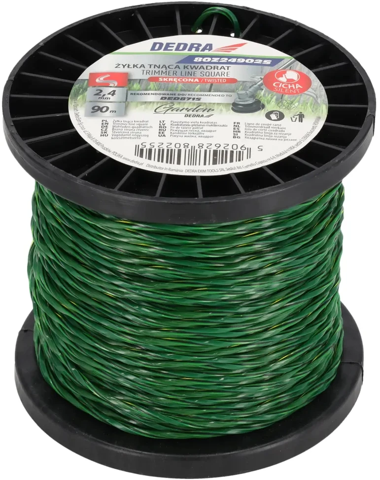 Dedra Valas Kvadratinė susukta pjovimo valas 2,4 mm x 90 m, ritė
