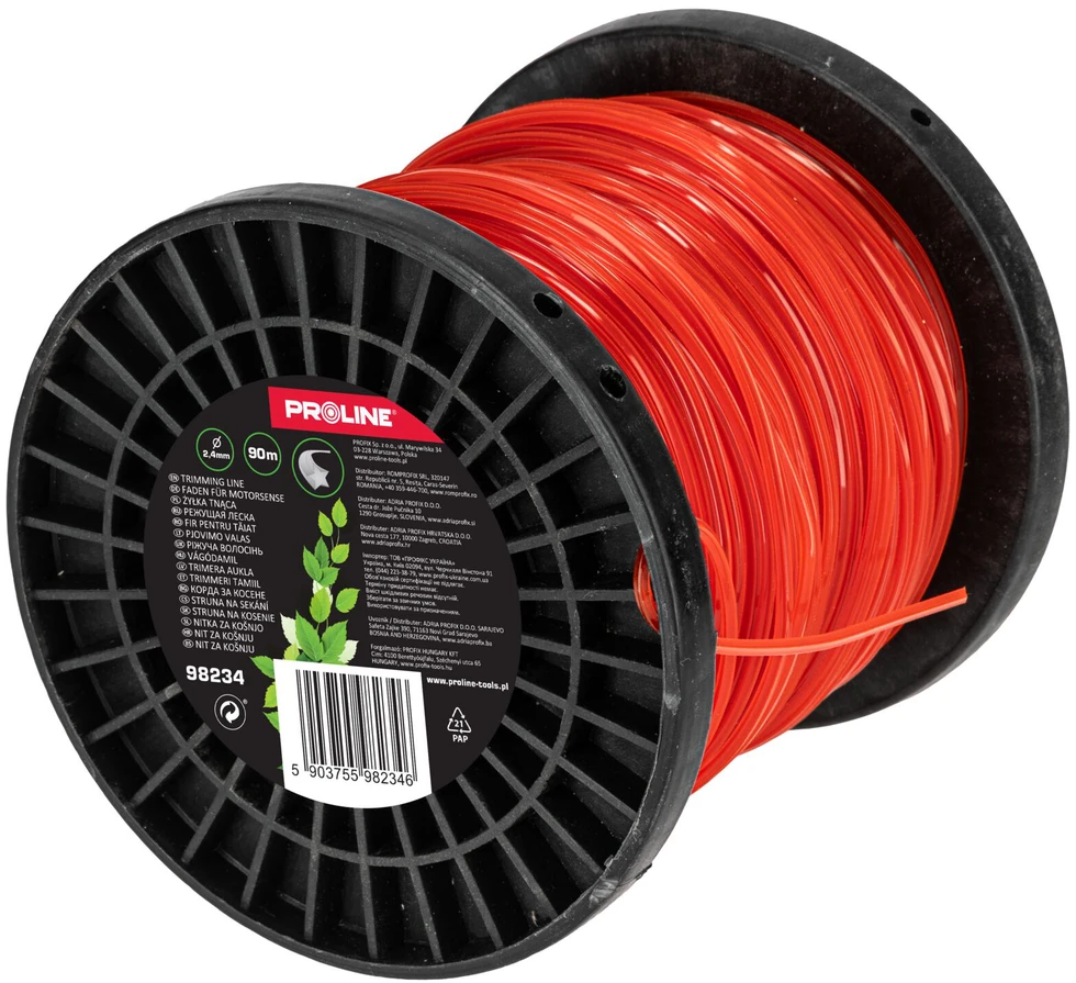 Żyłka Valas Žvaigždės formos pjovimo valas 2,4 mm x 90 m (ritė), prolinas