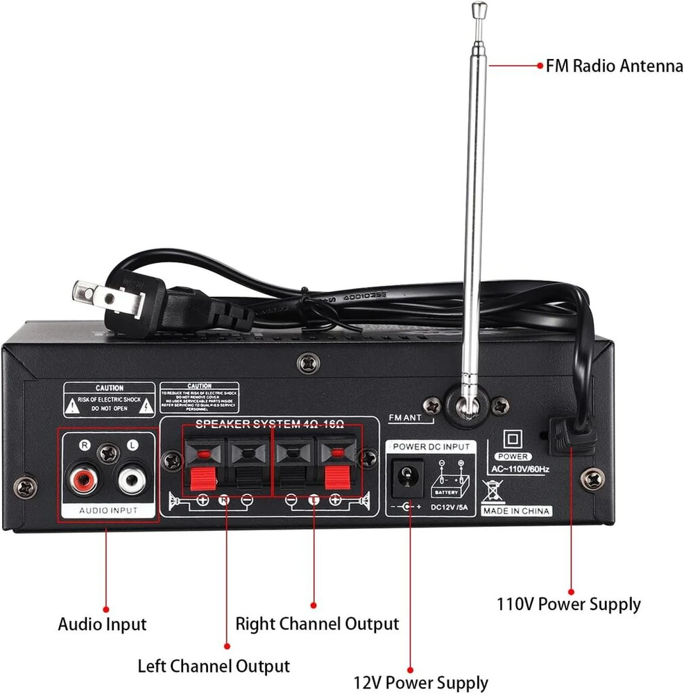 2 kanalų stereo stiprintuvas
