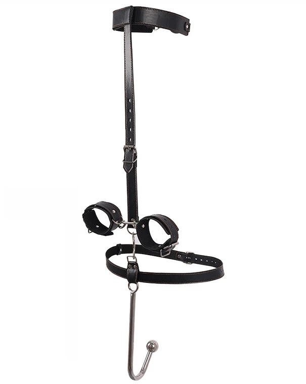 Analinis kabliukas su antrankiais ir burnos kamuoliuku Bondage Hook Set