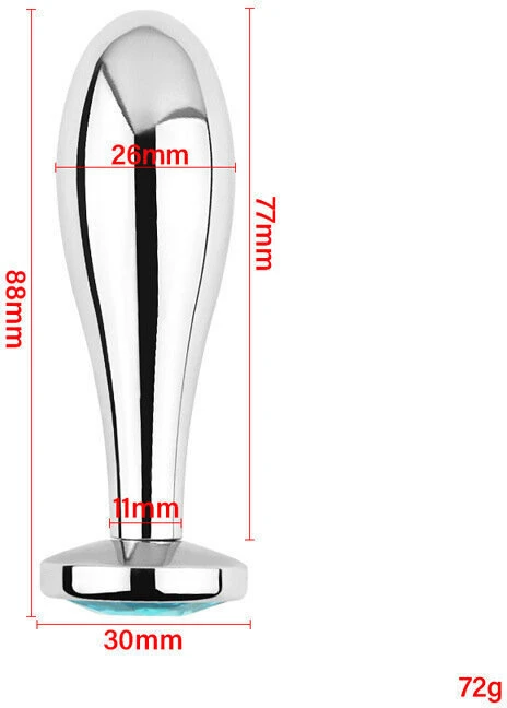 Analinis kaištis Sidabrinis Crystal Anal Plug, 26 mm