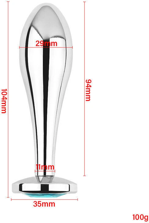 Analinis kaištis Sidabrinis Crystal Anal Plug, 29 mm