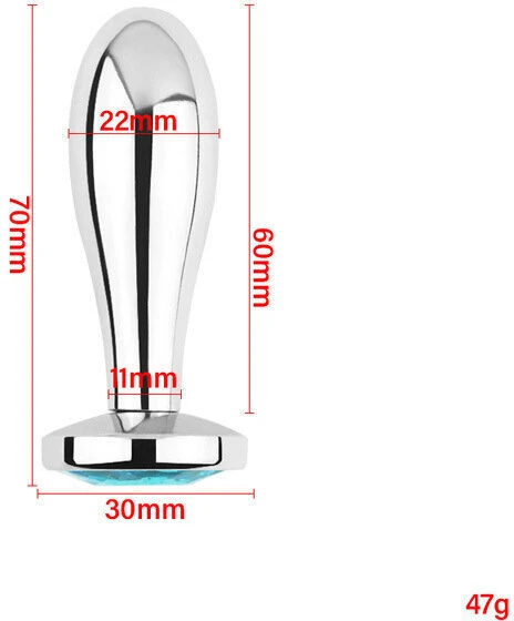 Analinis kaištis Sidabrinis Crystal Anal Plug, 22 mm