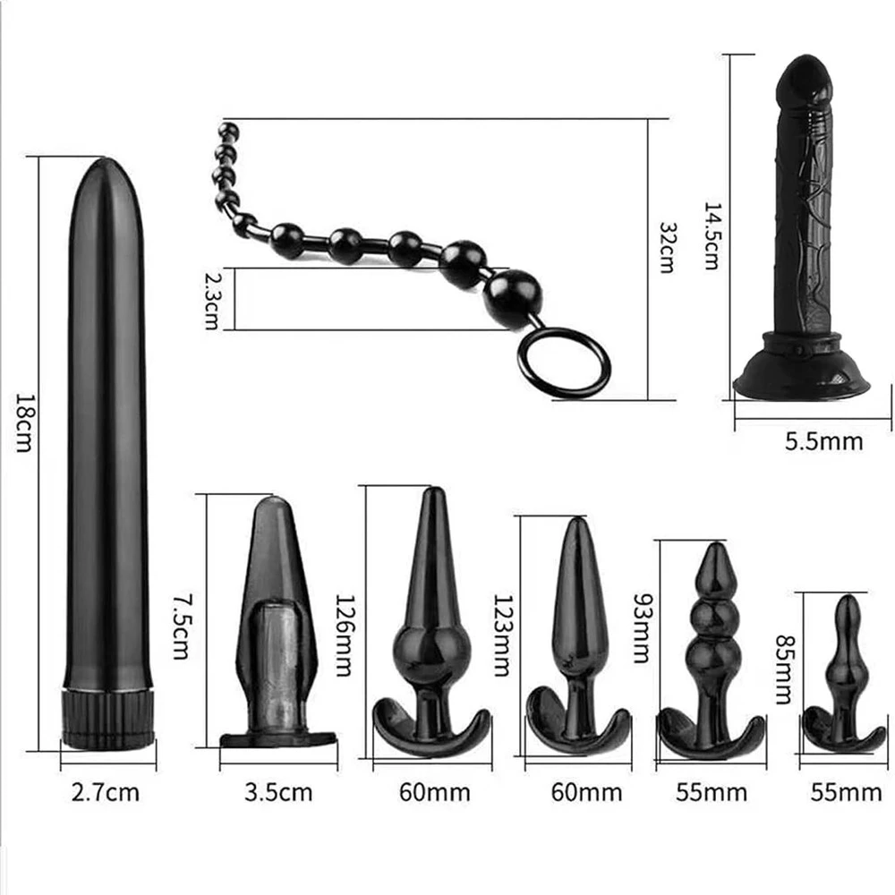 Analinių kištukų ir dildo rinkinys