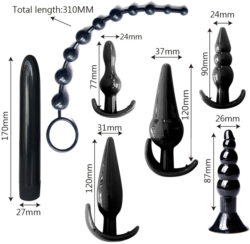 Analinių kištukų ir dildo rinkinys, violetinės