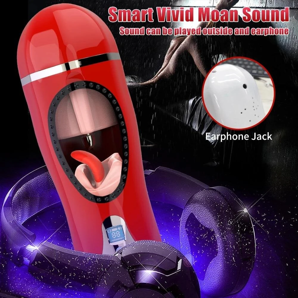 Automatinis vyriškas masturbatorius 2in1 Pleasure, raudona