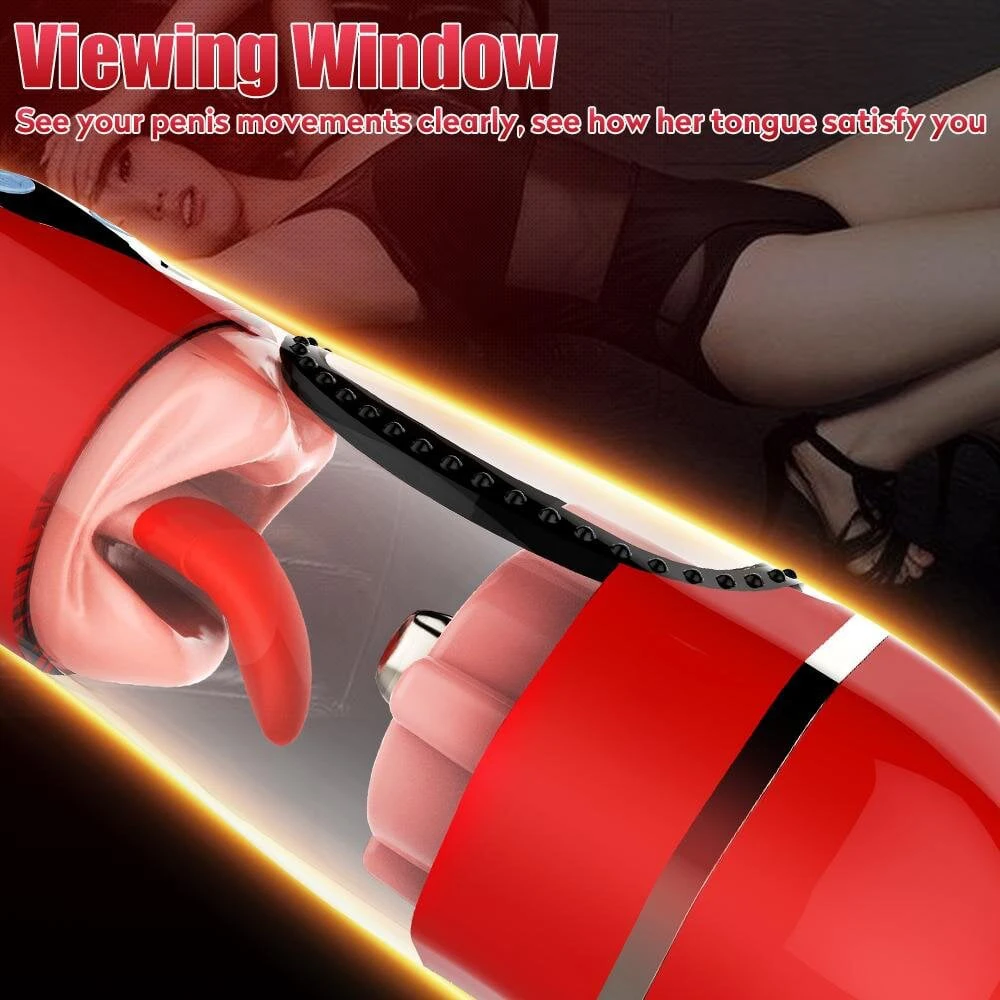 Automatinis vyriškas masturbatorius 2in1 Pleasure, raudona