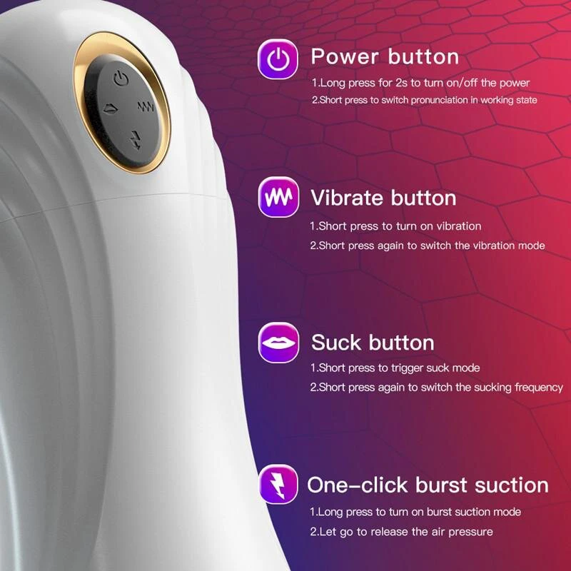 Automatinis vyriškas masturbatorius Ejaculation Pleasure, baltas