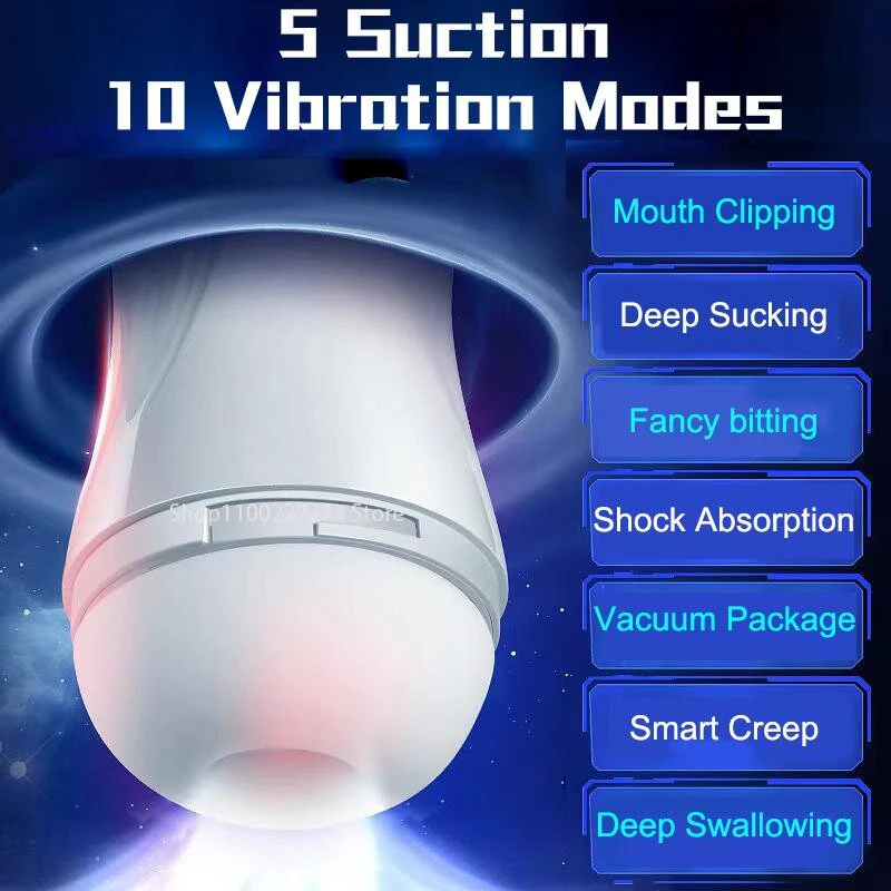 Automatinis vyriškas masturbatorius Ejaculation Pleasure, baltas