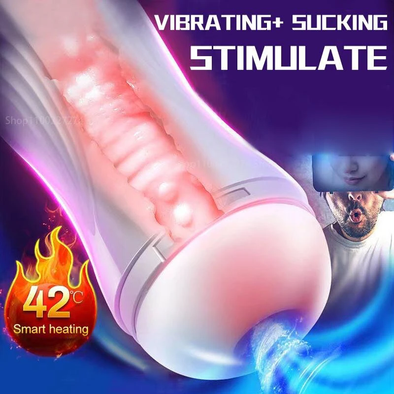 Automatinis vyriškas masturbatorius Ejaculation Pleasure, baltas