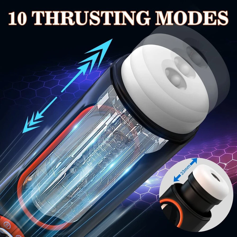 Automatinis vyriškas masturbatorius Telescopic Sucking Aircraft Cup