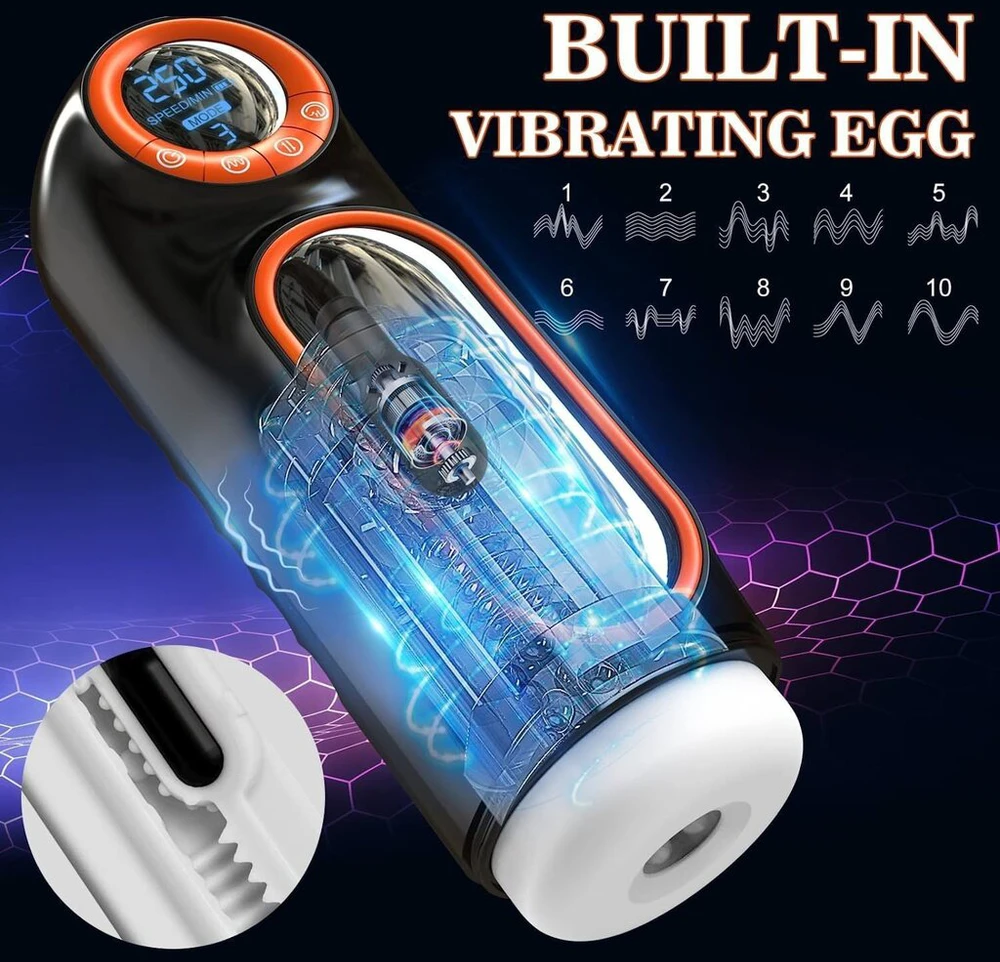 Automatinis vyriškas masturbatorius Telescopic Sucking Aircraft Cup