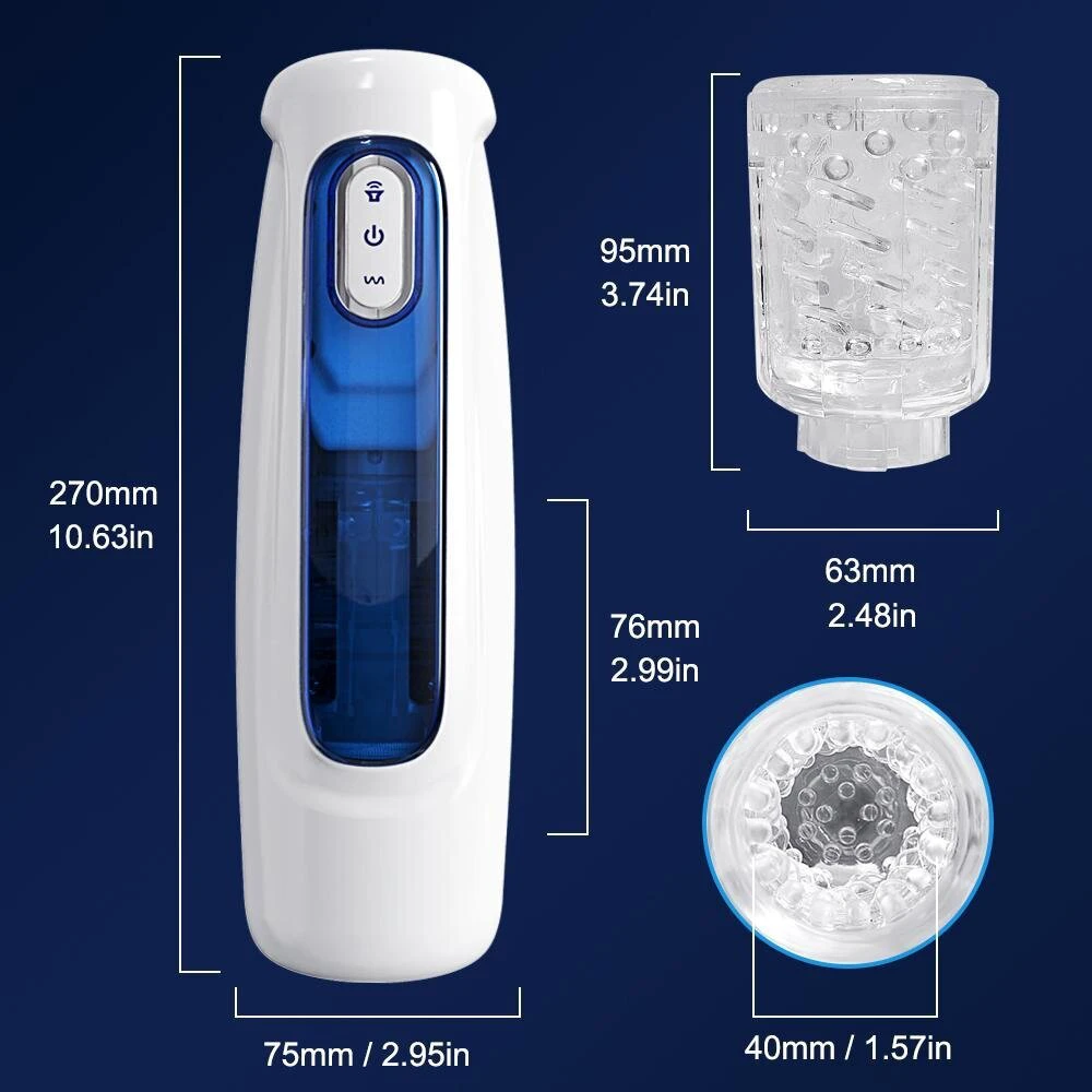 Automatinis vyriškas masturbatorius Thrust and Rotate, juoda
