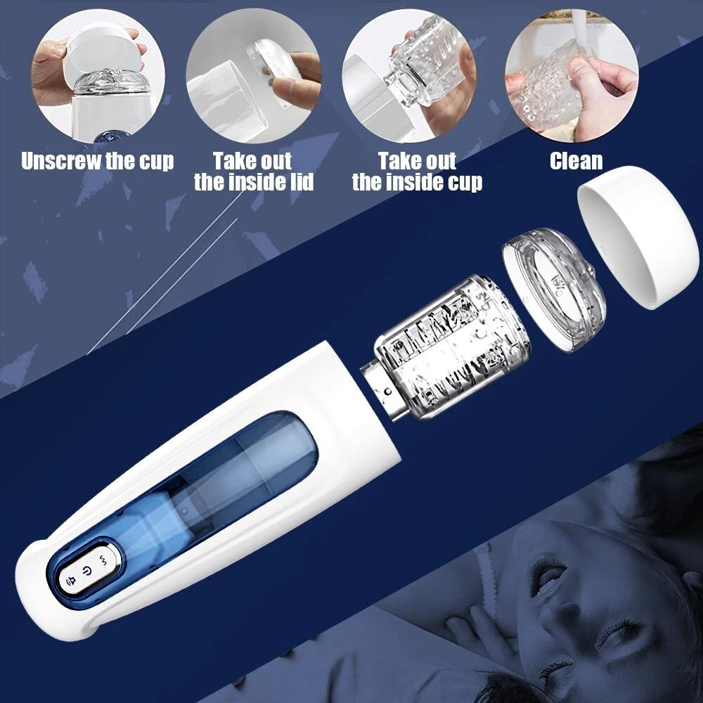 Automatinis vyriškas masturbatorius Thrust and Rotate, juoda