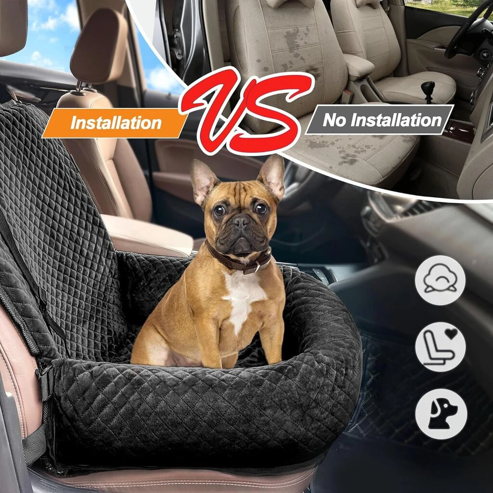 Automobilinė kėdutė šunims, juoda