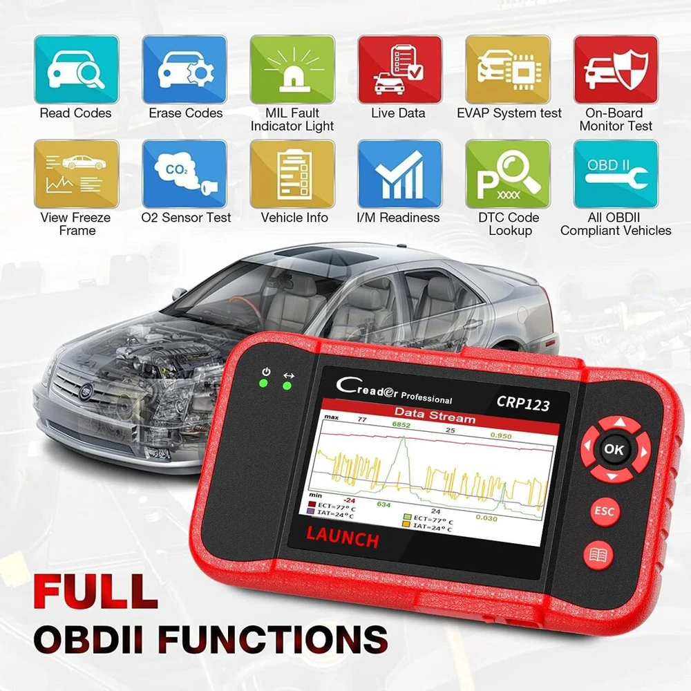 Automobilio diagnostikos prietaisas Launch CRP123 AT582, 1 vnt.