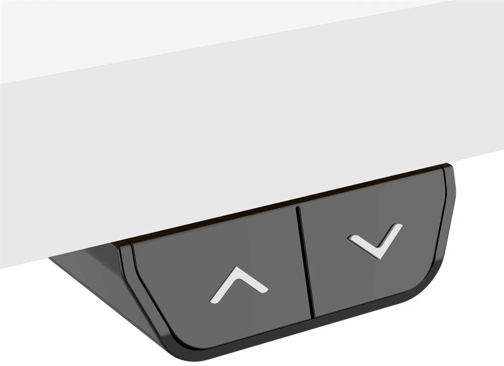 Baltas elektrinis aukščio reguliavimo stalas, tylus, namų biurui, 1400x600 mm