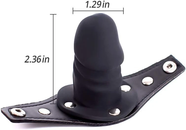 BDSM Odinis galvos surišimas su nuimamu silikoniniu dildo