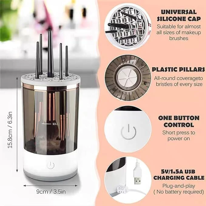 Beauty Yihua automatinis makiažo šepetėlių valiklis su USB įkrovimu, 1 vnt.