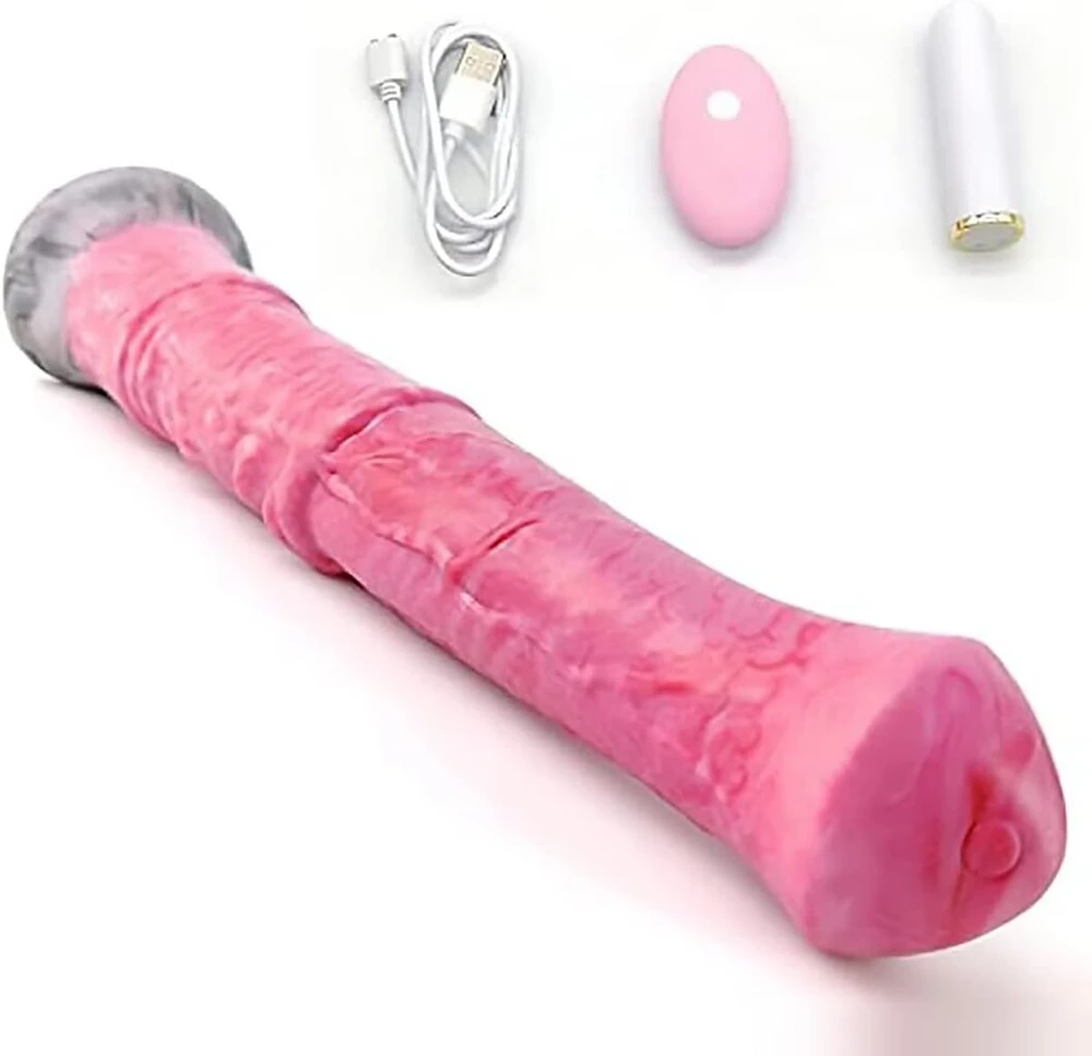 Dildo su nuotolinio valdymo pulteliu Horse Dildo