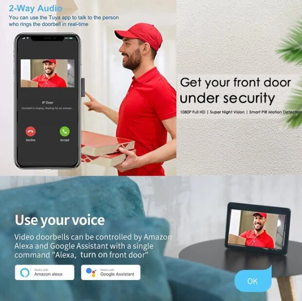 Durų skambutis su kamera + APP valdymas