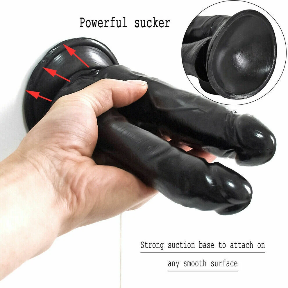 Dvigubas dildo, juodas