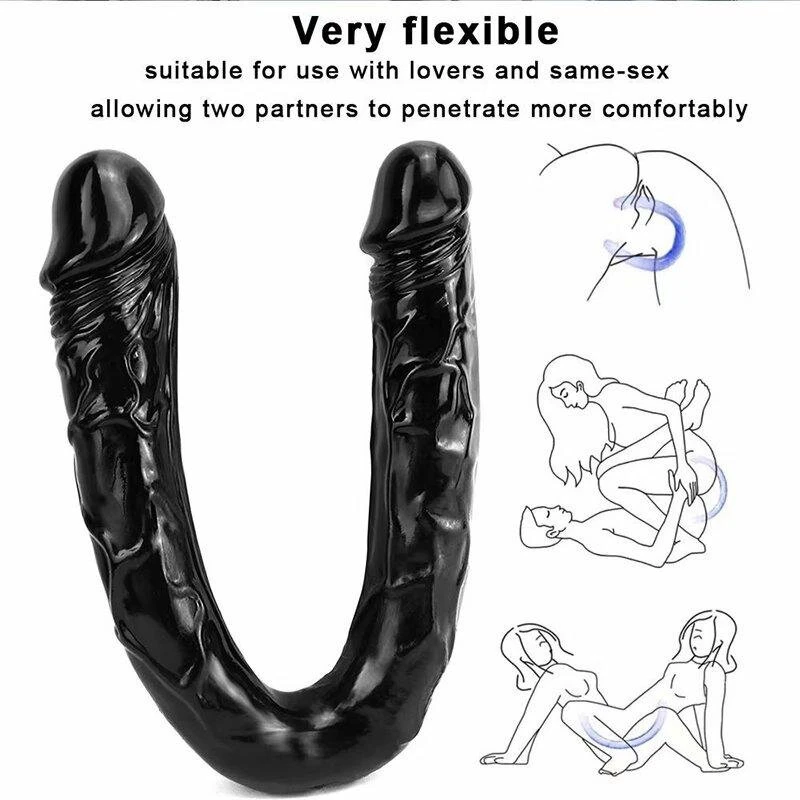 Dvipusis dildo, juoda