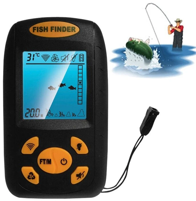 Echolotas su gylio ir vandens temperatūros matavimais Fish Finder AT829