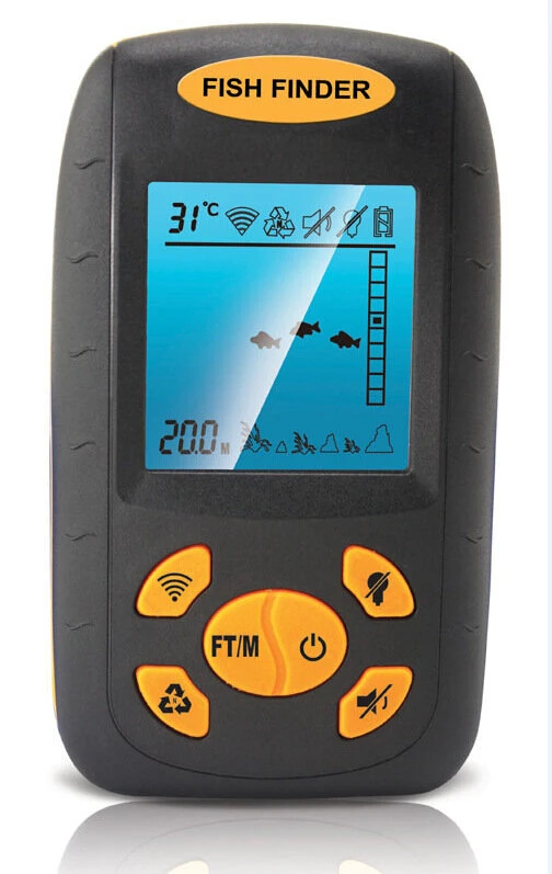 Echolotas su gylio ir vandens temperatūros matavimais Fish Finder AT829