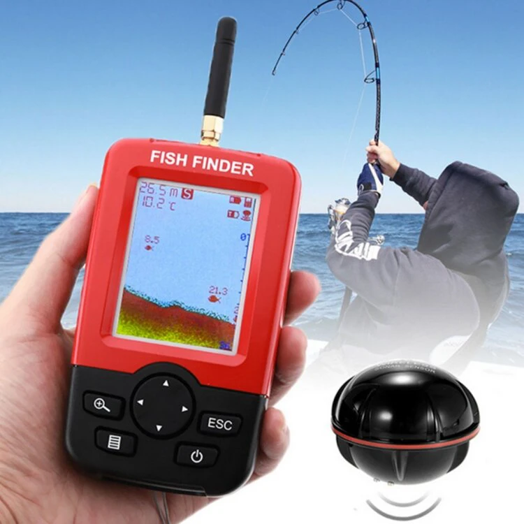 Echolotas su gylio ir vandens temperatūros matavimais Fish Finder AT831