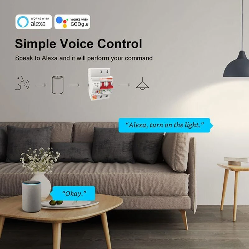 Elektros grandinės pertraukiklis Tuya Smart Wifi 63 Amp 4P