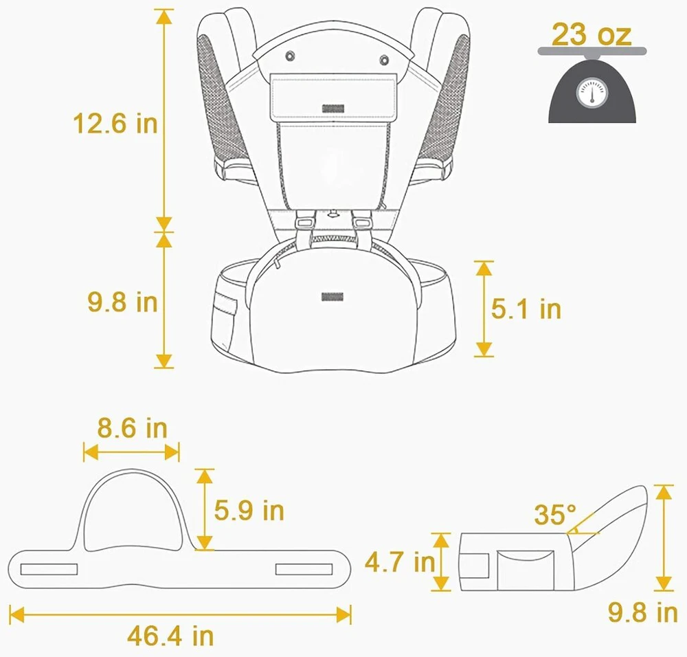 Ergonomiška nešioklė naujagimiams Treppy, pilkas