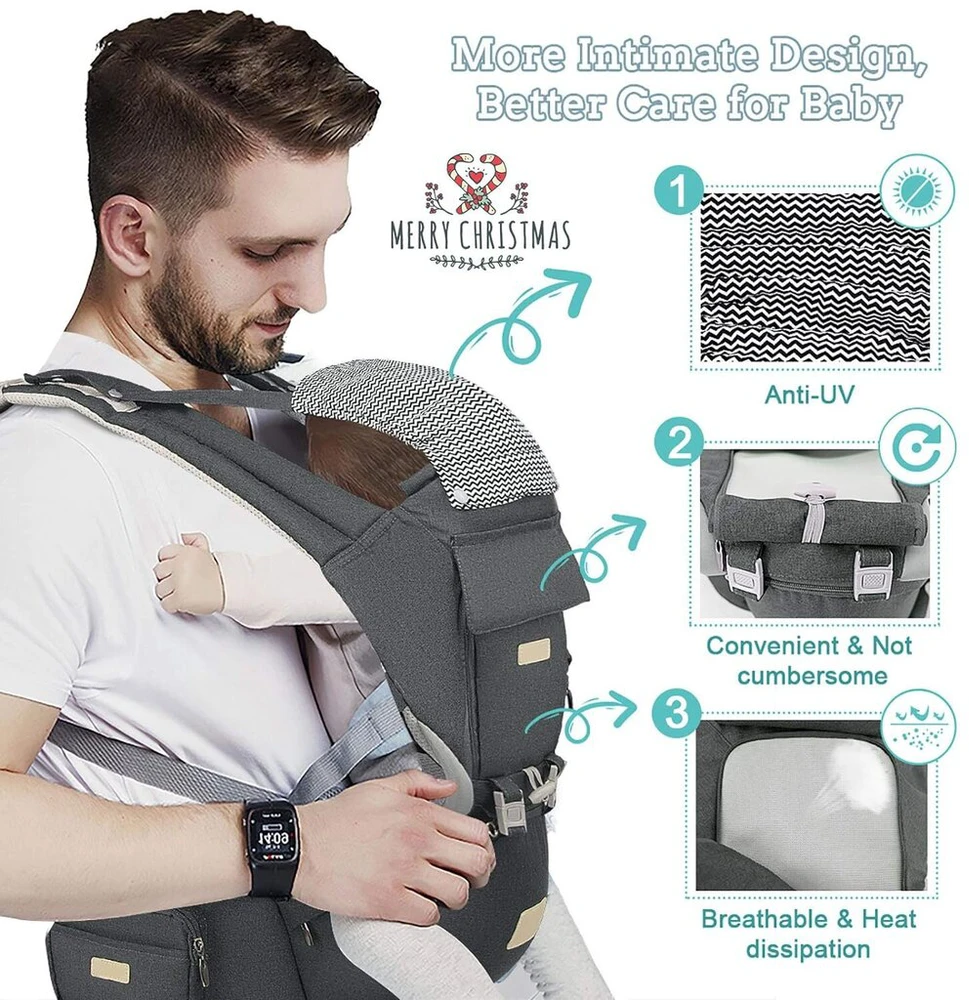 Ergonomiška nešioklė naujagimiams Treppy, pilkas