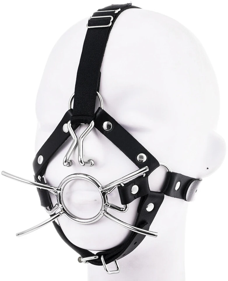 Galvos dirželiai su burnos žiedu Spider Gag
